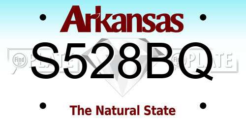 S528BQ Arkansas License Plate