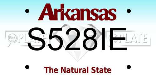 S528IE Arkansas License Plate
