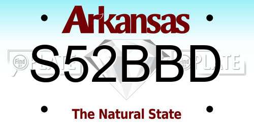 S52BBD Arkansas License Plate