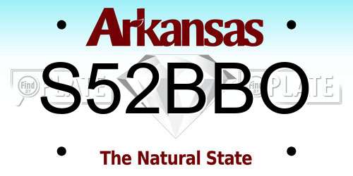 S52BBO Arkansas License Plate