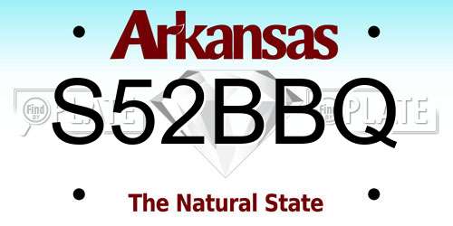 S52BBQ Arkansas License Plate