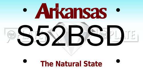 S52BSD Arkansas License Plate