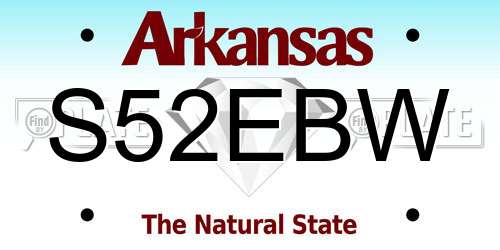 S52EBW Arkansas License Plate