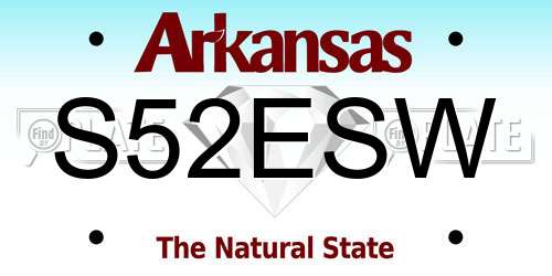 S52ESW Arkansas License Plate