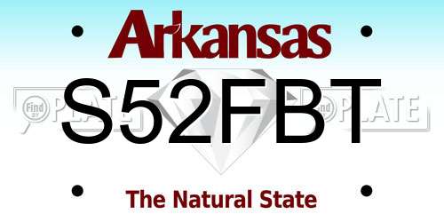 S52FBT Arkansas License Plate