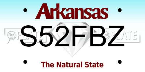 S52FBZ Arkansas License Plate