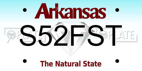 S52FST Arkansas License Plate