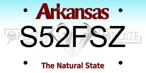 S52FSZ Arkansas License Plate