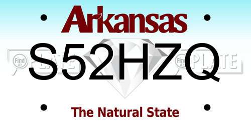 S52HZQ Arkansas License Plate