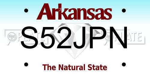 S52JPN Arkansas License Plate