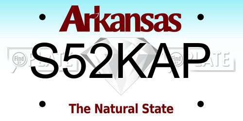 S52KAP Arkansas License Plate