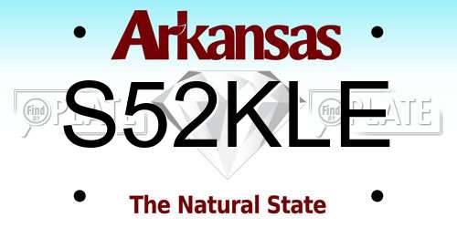 S52KLE Arkansas License Plate