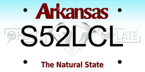 S52LCL Arkansas License Plate