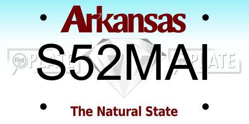 S52MAI Arkansas License Plate