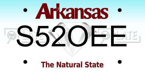 S52OEE Arkansas License Plate
