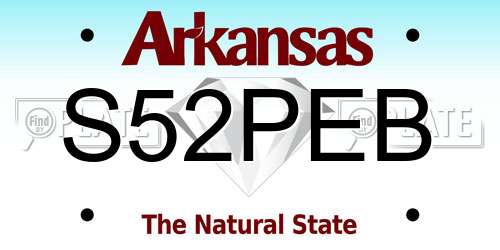 S52PEB Arkansas License Plate