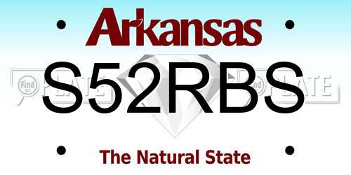 S52RBS Arkansas License Plate