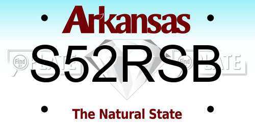 S52RSB Arkansas License Plate