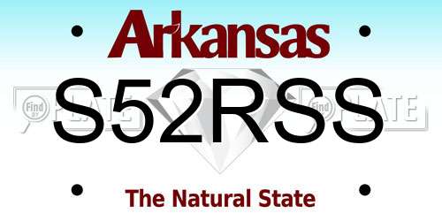 S52RSS Arkansas License Plate