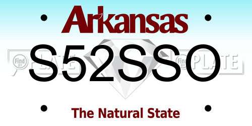 S52SSO Arkansas License Plate