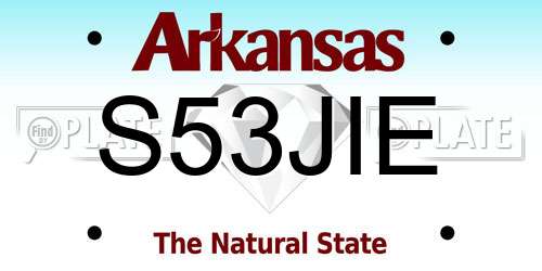 S53JIE Arkansas License Plate