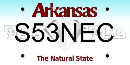 S53NEC Arkansas License Plate