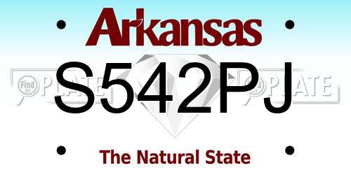 S542PJ Arkansas License Plate
