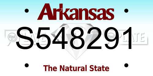 S548291 Arkansas License Plate
