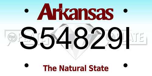 S54829I Arkansas License Plate
