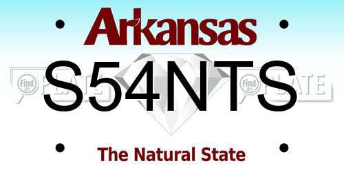 S54NTS Arkansas License Plate