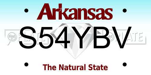 S54YBV Arkansas License Plate