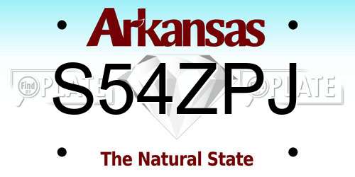 S54ZPJ Arkansas License Plate