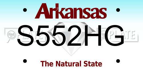S552HG Arkansas License Plate