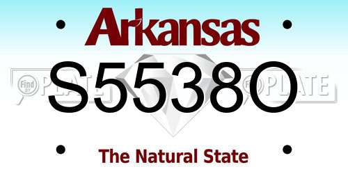 S5538O Arkansas License Plate