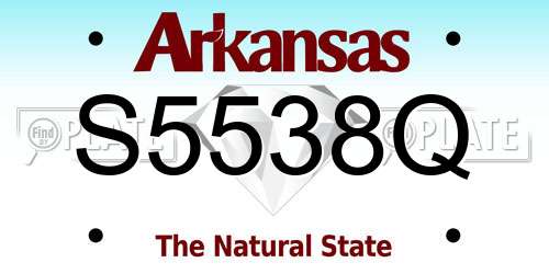 S5538Q Arkansas License Plate