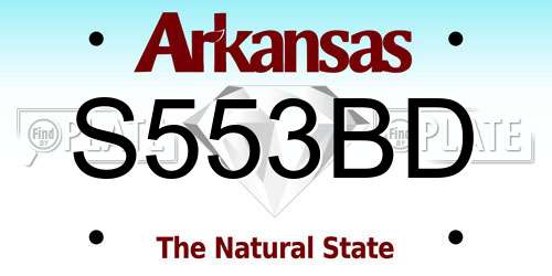S553BD Arkansas License Plate
