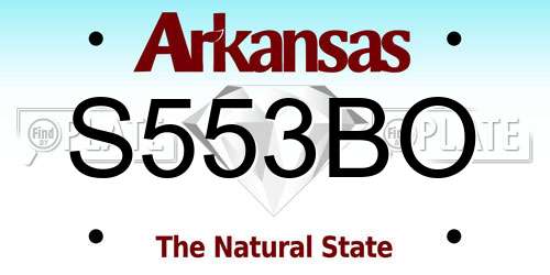 S553BO Arkansas License Plate