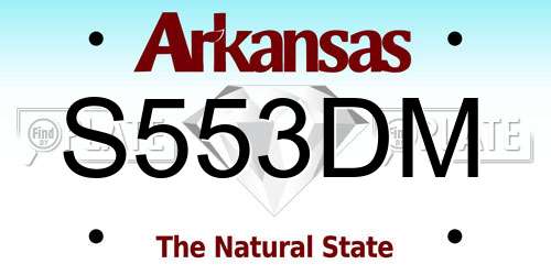 S553DM Arkansas License Plate