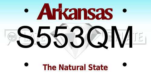 S553QM Arkansas License Plate