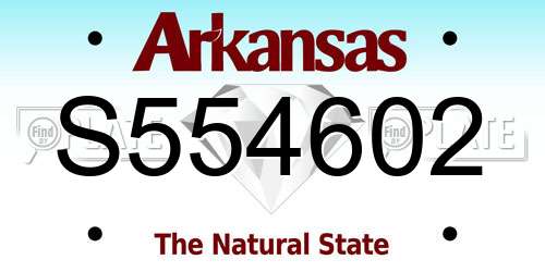 S554602 Arkansas License Plate