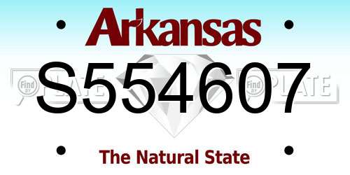 S554607 Arkansas License Plate