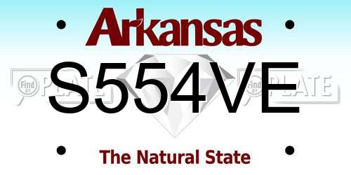 S554VE Arkansas License Plate