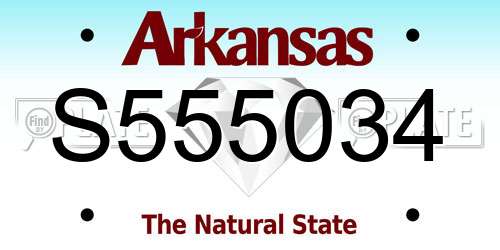 S555034 Arkansas License Plate
