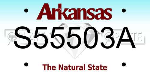 S55503A Arkansas License Plate