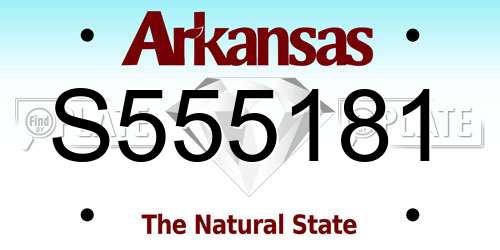 S555181 Arkansas License Plate
