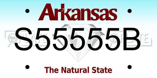 S55555B Arkansas License Plate