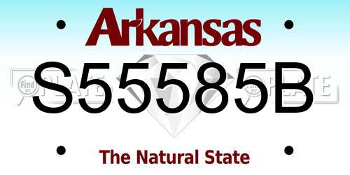 S55585B Arkansas License Plate