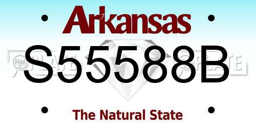 S55588B Arkansas License Plate