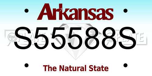 S55588S Arkansas License Plate