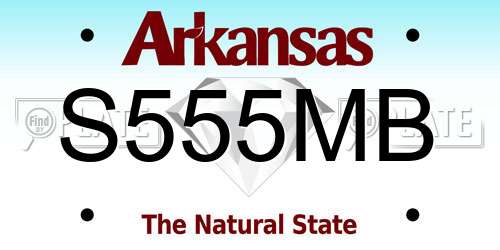 S555MB Arkansas License Plate